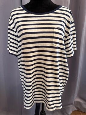 Denim & Flower Navy and White Striped Pocket Tee - Men